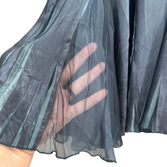 Komarov Textured Crinkle Charmeuse Chiffon Jeweled Fit & Flare Cocktail Dress - Picture 8 of 14